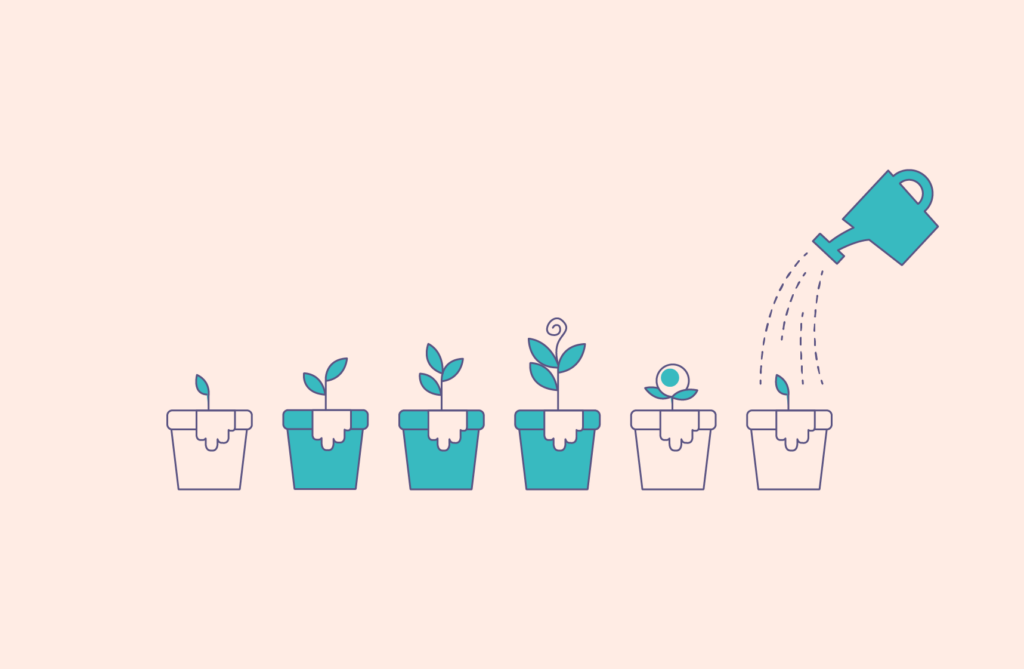 illustration of watering plants